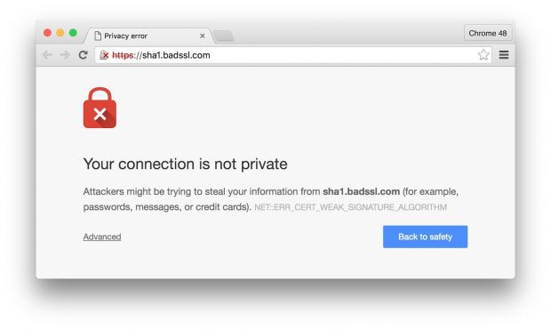  Google Chrome sẽ cảnh báo người dùng khi truy cập website dùng giải thuật SHA-1 