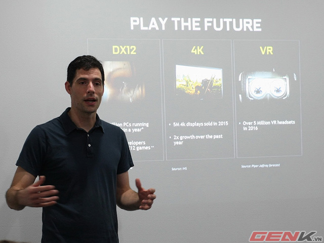 Đại diện Nvidia thuyết trình về các sản phẩm mới.