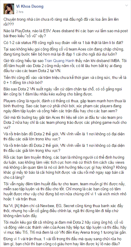 Tâm sự của anh Khoa - Một người nặng lòng với thể thao điện tử Việt Nam.