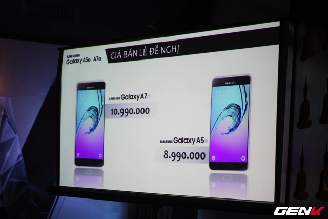  Giá bán lẻ đề nghị dành cho bộ đôi Galaxy A5 và Galaxy A7 phiên bản 2016. 