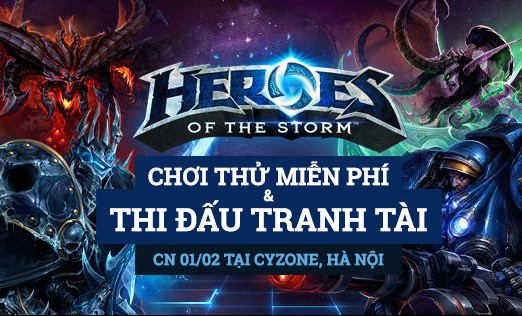 Buổi chơi thử miễn phí Heroes of the Storm được tổ chức tại Cyzone vào ngày 1/2/2015.