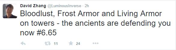 
Cả Bloodlust, Frost Armor và Living Armor được buff lên trụ thì đỡ làm sao?
