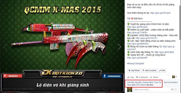 Hơn 3,000 lượt like cho bộ vũ khí Giáng sinh “hót hòn họt” này chỉ trong vài giờ đăng đàn