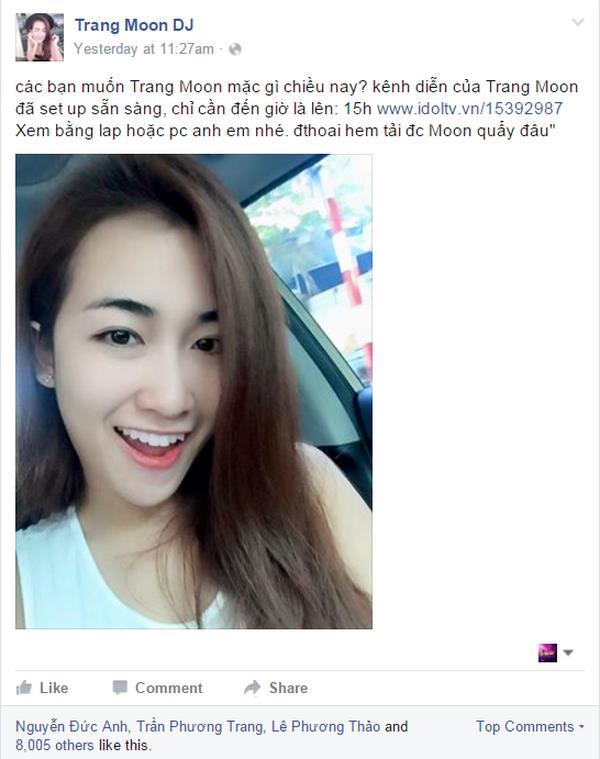 
DJ Trang Moon “hẹn hò” các fan tại IdolTV.vn.
