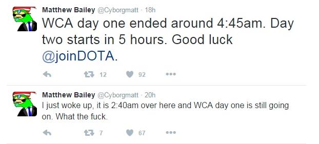 
@Matthew Bailey: “Tôi vừa tỉnh dậy, giờ đã là 2:40 AM và WCA ngày 1 vẫn đang tiếp tục. Chuyện quái gì thế này.”
