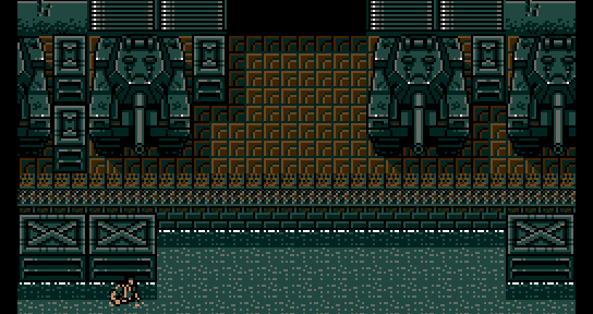 
Metal Gear với đồ họa giống như Contra vào năm 1987.
