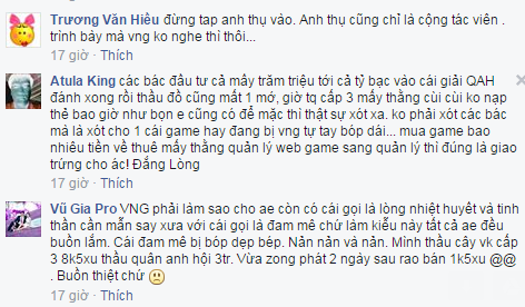 Rất nhiều người chơi cảm thấy bức xúc với cách làm việc của NPH Phong Thần.