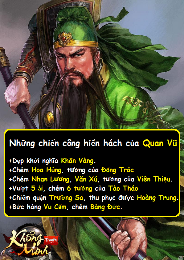 Quan Vũ (còn gọi là Quan Công, Tự là Vân Trường) là một võ quan nổi tiếng trong lịch sử Trung Hoa thời Tam Quốc. Ông là một võ tướng được hiển thánh, là một tấm gương hào hiệp, nghĩa khí, trung thành của Lưu Bị.
