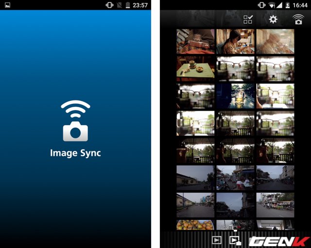 Giao diện ứng dụng Image Sync của Ricoh.