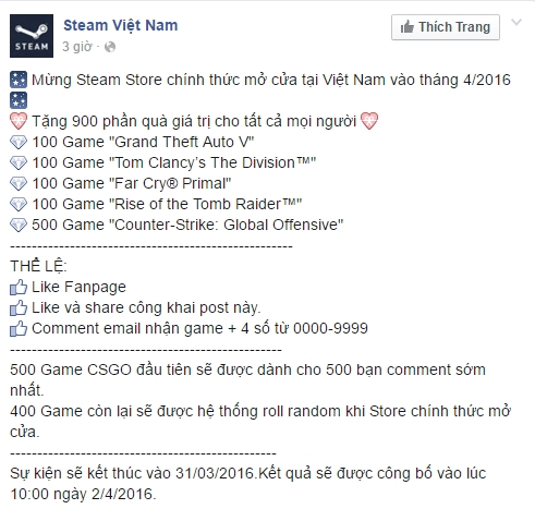 
Fanpage lừa đảo với tên gọi Steam Việt Nam
