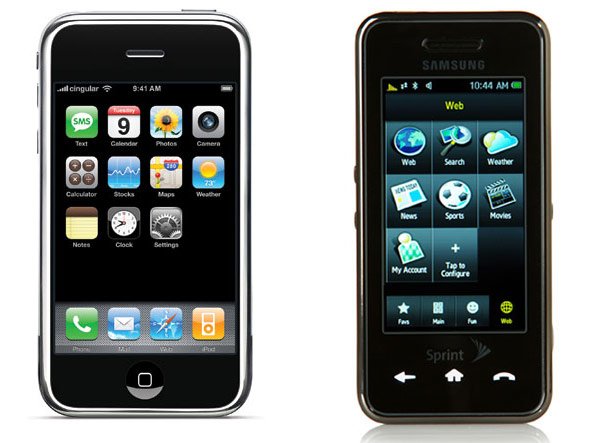  Năm 2007, Apple lần đầu trình làng chiếc iPhone 2G đi vào lịch sử của làng công nghệ. Và cho tới tháng 7/2008, Samsung cũng tạo ra chiếc iPhone 2G của riêng mình, có tên Instinct. 