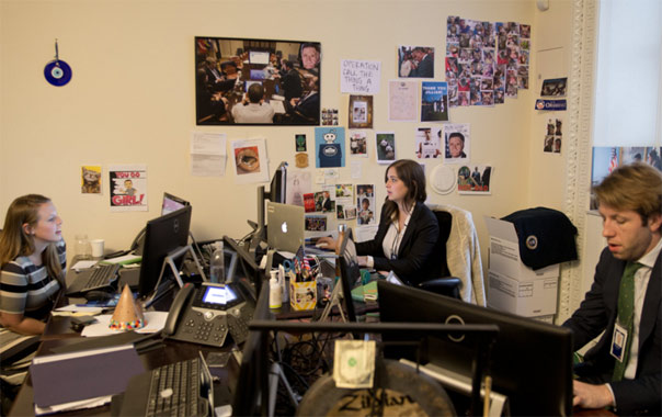  Quang cảnh bên trong một văn phòng của Nhà Trắng tại thời điểm T11/2015 (Ảnh: NYTimes) 