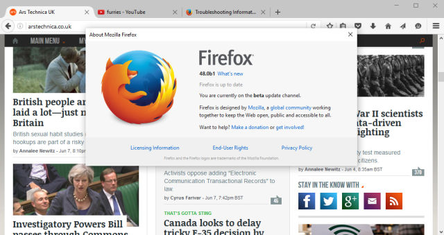  Firefox phiên bản 48 sẽ có thay đổi lớn nhất từ trước đến nay. 