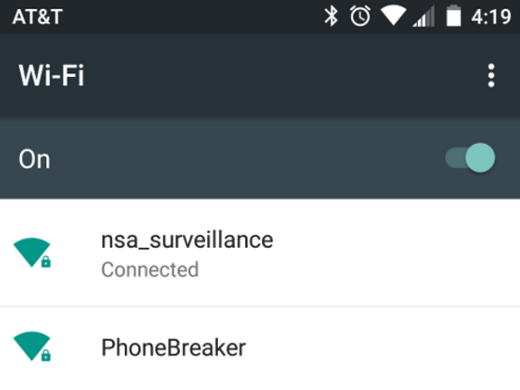
Mạng WiFi PhoneBreaker, đừng đùa vì nếu kết nối vào thiết bị của bạn có thể bị biến thành cục gạch ngay lập tức.
