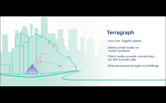  Dự án Terragraph sẽ phủ sóng cả thành phố bằng nhiều thiết bị phát WiFi được gắn trên cột đèn. 
