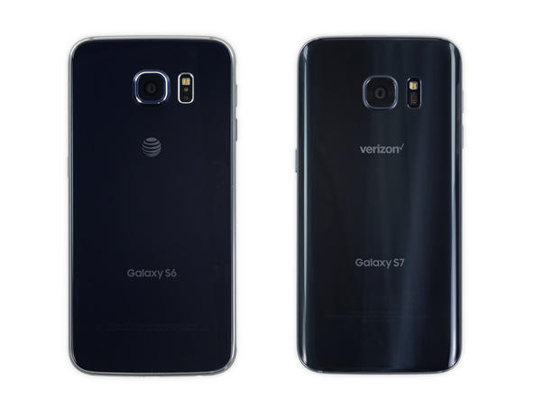  So sánh mặt lưng Galaxy S7 và Galaxy S6 tiền nhiệm. 