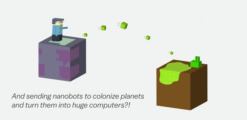  Gửi đi những robot tí hon để biến một hành tinh thành máy tính khổng lồ. 