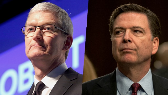 CEO Tim Cook và giám đốc FBI James Comey.