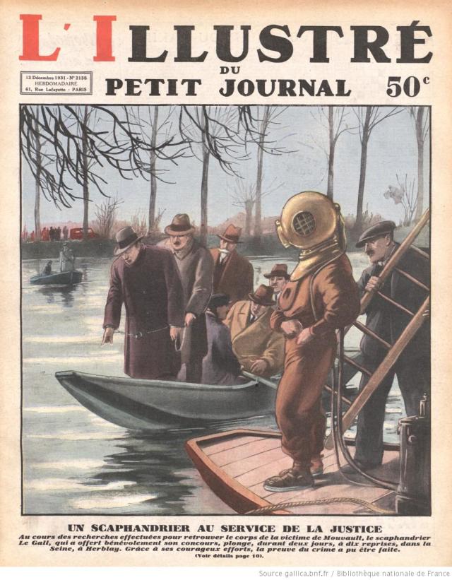 Với trang phục lặn tân tiến như vậy, sẽ không quá khó để một thợ lặn lặn xuống sông Seine nhằm tìm ra những bằng chứng phá vụ trọng án.