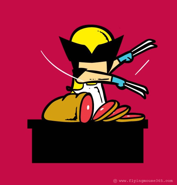 
Đầu bếp Wolverine không cần mang theo dao... Nhưng phải cẩn thận kẻo cắt luôn cả bàn nhé.
