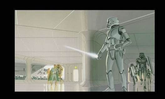 
Trong phác thảo ban đầu thì Lightsaber được dùng để làm vũ khí trang bị cho... Stormtrooper, đơn vị lính vô dụng nhất mà chúng ta từng thấy trong series Star Wars. Khi được đưa lên phim, nó đã được thay đổi và trở thành thứ vũ khí mạnh mẽ nhất, dành cho những cá nhân ưu tú của cả vũ trụ, đồng thời là thương hiệu của series Star Wars.

