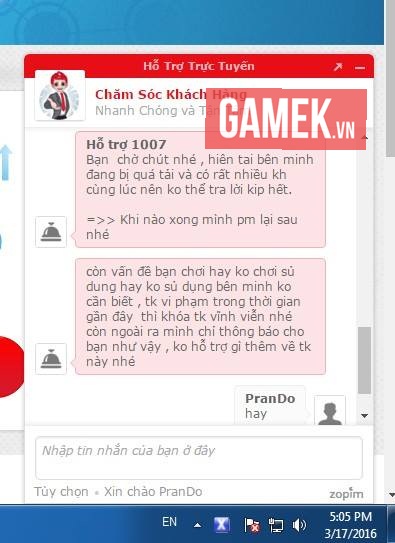 
Những dòng cuối đoạn chat giữa Chăm Sóc Khách Hàng của VED và PranDo.
