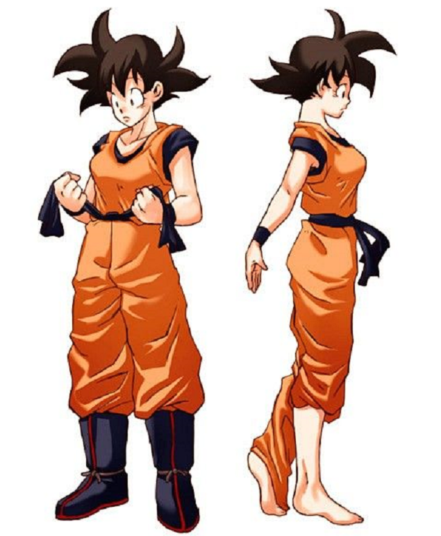 
cô nàng Son Goku có vẻ chưa quen với bộ võ phục của mình.
