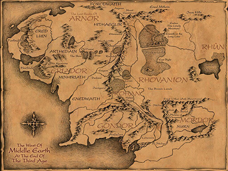 
Còn đây là thế giới Middle Earth của The Lord of the Rings
