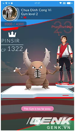 
Dù không phải Pokémon nổi bật nhưng Pinsir với lực chiến 1.322 CP cũng đủ đánh chiếm Gym khi game thủ thông thường vẫn đang bắt Pokémon... 30 CP.
