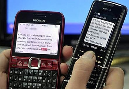 Nhiều tin nhắn quảng cáo được gửi đến điện thoại của khách hàng. Ảnh minh họa: VNN. 