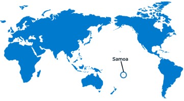 
Vị trí đảo Samoa.
