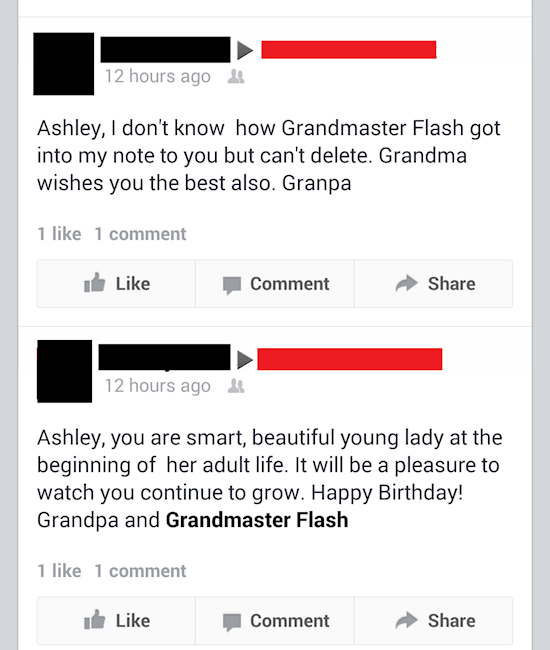  Chắc hẳn bạn cũng có đôi lần bị ông bà của mình spam trên trang cá nhân trong ngày sinh nhật. 