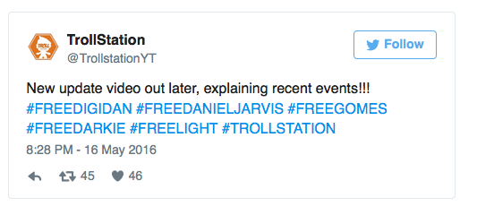 Dong tweet mới nhất của TrollStation với nội dung Sẽ cập nhật video mới sau, giải thích các sự việc gần đây.