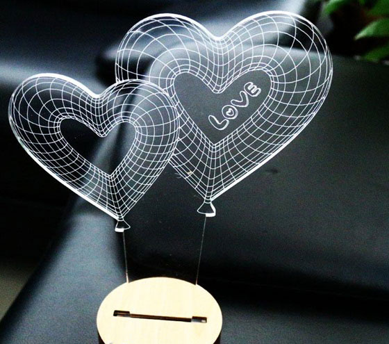  Đèn hình trái tim 3D. 