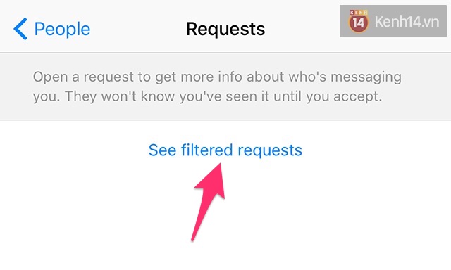  Cuối cùng,&nbsp;nhấn vào See filtered requests để thấy tất cả những tin nhắn bị Facebook ẩn đi. 