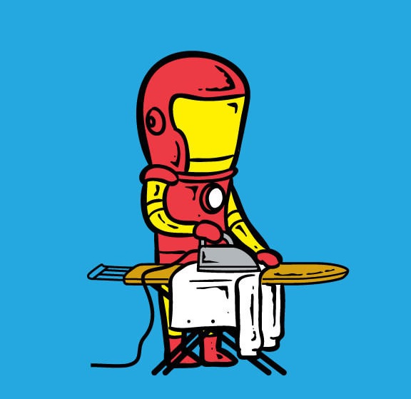 
Iron Man sẽ đi làm thợ ủi... Một kiểu chơi chữ khi Iron cũng có nghĩa là cái bàn là.
