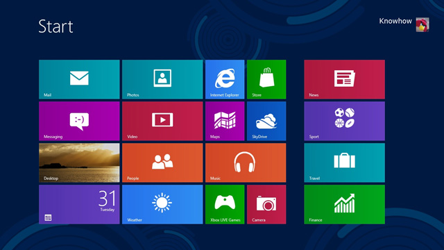  Start Screen trên Windows 8 rõ ràng là được tối ưu cho cảm ứng với các Live Tile cỡ lớn. 