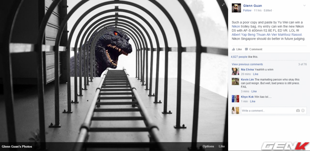  Quái vật Godzilla trên thang? 
