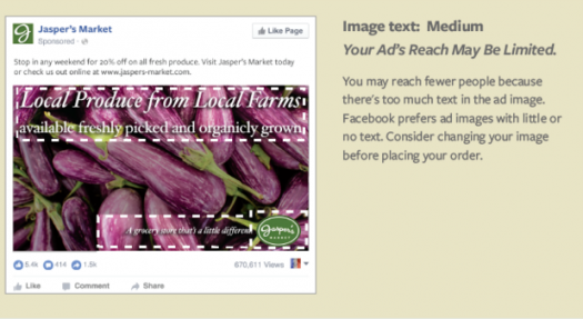  Mức độ Medium cho biết bạn sử dụng nhiều chữ trong hình ảnh, khiến quảng cáo khó tiếp cận người dùng. 