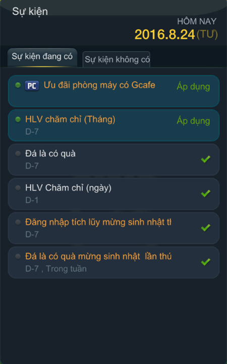 
Chỉ các nhiệm vụ thường ngày in-game cũng đủ bạn thu về kha khá quà rồi.
