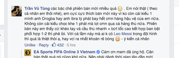 
Một trong nhiều ý kiến tích cực của người chơi.
