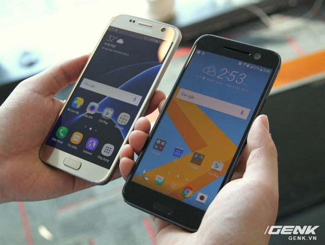  Kích cỡ màn hình của Galaxy S7 và HTC 10 gần tương đương nhau 
