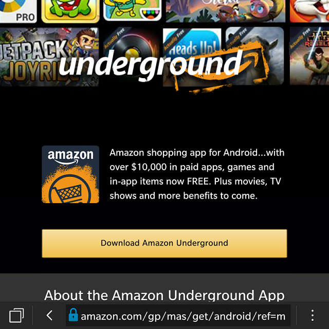  Tải Amazon Underground trên giao diện BB OS 10. 
