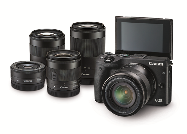 Máy ảnh EOS M có thể sử dụng các ống kính của Canon qua ngàm chuyển đổi EF-M
