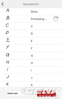  Font chữ chúng tôi tự viết bằng tay (bên trái) và font chữ gốc (bên phải). Fontise đang trong quá trình mã hóa và đóng gói thành tệp tin. 