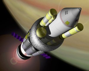  Hình ảnh concept của tàu vũ trụ Project Orion vận hành bởi lực đẩy hạt nhân. 