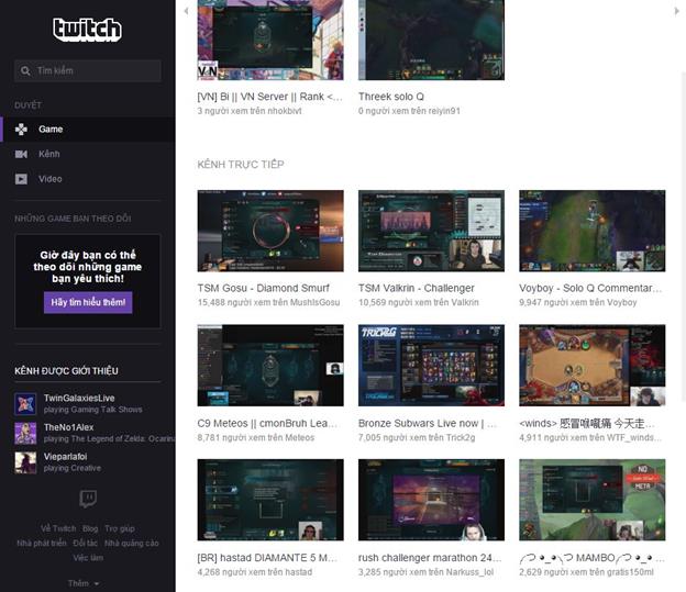 
Twitch TV - Platform Stream hàng đầu trên thế giới.
