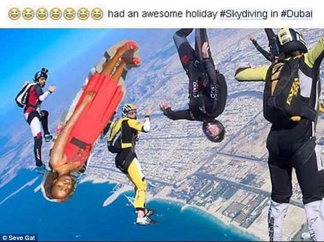  Một người có tâm đã cho Seve “đến” Dubai chơi Skydiving. 