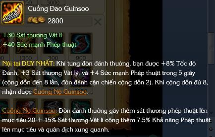 
Cuồng Đao Guinsoo - trang bị trấn phái của Kayle.
