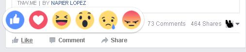  Tuyệt vời, Facebook của tôi đã có thêm 5 biểu tượng cảm xúc mới bên cạnh nút Like. 